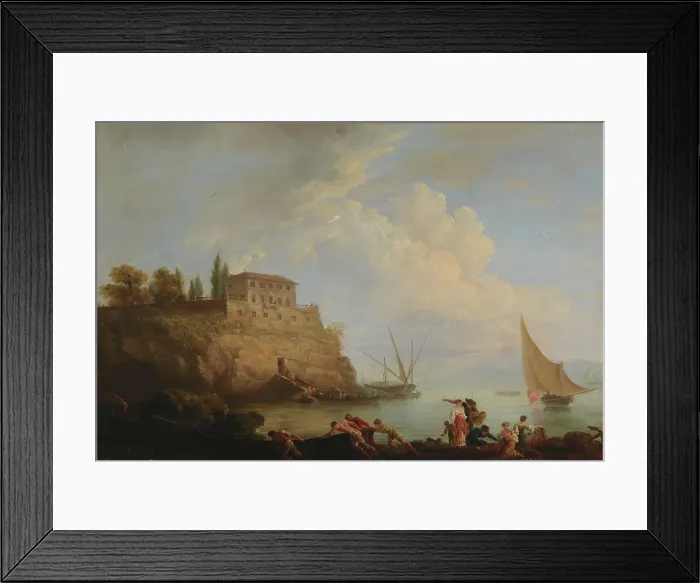 Framed Print : A southern port in France, 1738-1739. Creator: Claude-Joseph Vernet Framed Print : A southern port in France, 1738-1739. Creator: Claude-Joseph Vernet