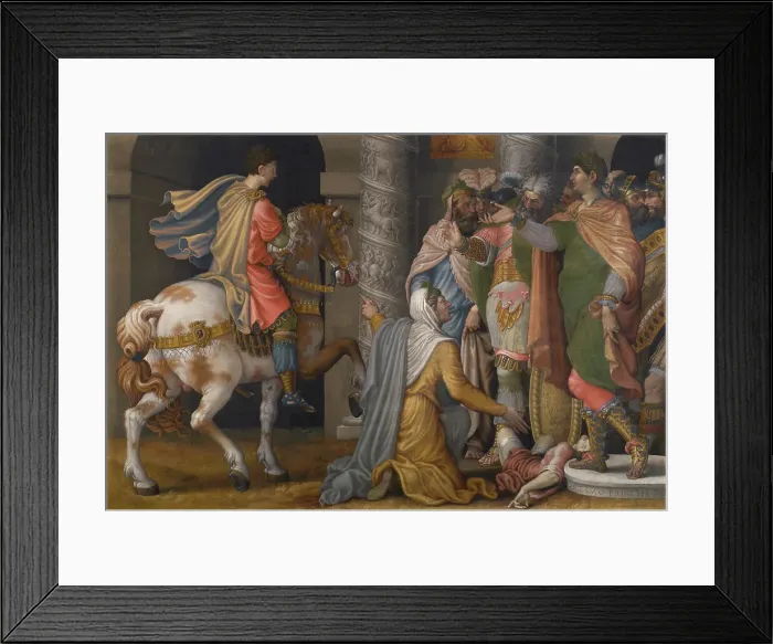 Framed Print : Justice of Trajan. (Giudizio di Traiano), c1550-1560. Creator: Campi, Giulio (1507-1573) Framed Print : Justice of Trajan. (Giudizio di Traiano), c1550-1560. Creator: Campi, Giulio (1507-1573)