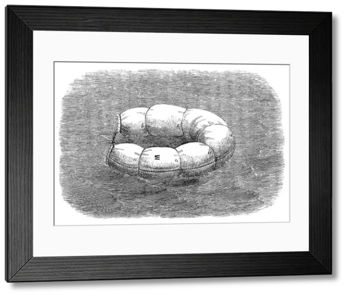 Framed Print : Rear-Admiral Ryder's floating hammocks for saving life at sea, 1871. Creator: Unknown Framed Print : Rear-Admiral Ryder's floating hammocks for saving life at sea, 1871. Creator: Unknown