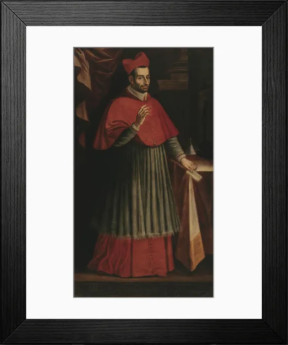 Framed Print : Saint Carlo Borromeo, Second Half of the 17th cen. Creator: Bizzozzero, Ottavio (active 1669-1690) Framed Print : Saint Carlo Borromeo, Second Half of the 17th cen. Creator: Bizzozzero, Ottavio (active 1669-1690)