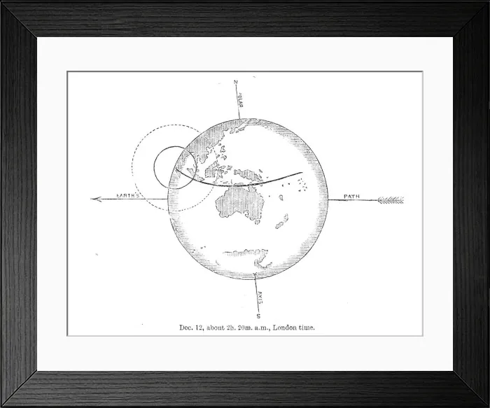 Framed Print : The Total Solar Eclipse of Dec. 12: central eclipse just beginning, 1871. Creator: Unknown Framed Print : The Total Solar Eclipse of Dec. 12: central eclipse just beginning, 1871. Creator: Unknown