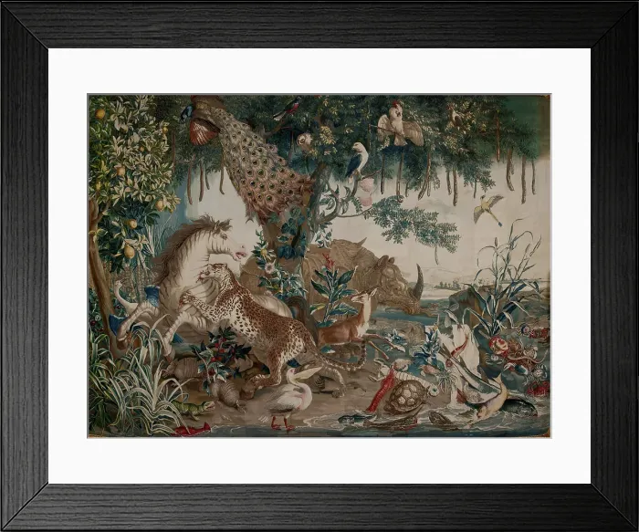 Framed Print : The Striped Horse. From the Series The New Indies'. Gift from King Louis XVI to the... 1780-1781. Creator: Anonymous master Framed Print : The Striped Horse. From the Series The New Indies'. Gift from King Louis XVI to the... 1780-1781. Creator: Anonymous master