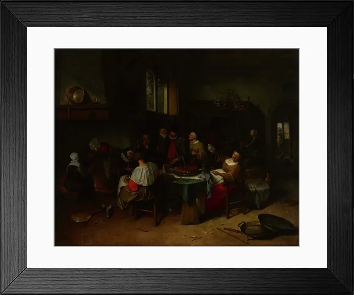 Framed Print : The Christening Feast, 1646-1679. Creator: Jan Steen Framed Print : The Christening Feast, 1646-1679. Creator: Jan Steen