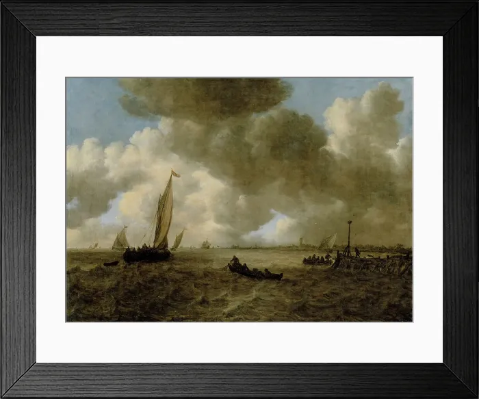 Framed Print : A Stormy Seascape, 1655. Creator: Jan van Goyen