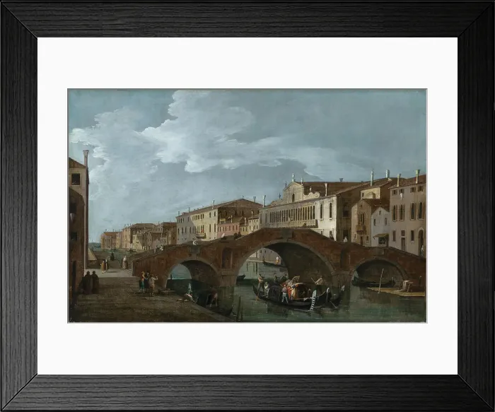 Framed Print : Cannaregio with the Ponte dei Tre Archi and Palazzo Balbi Valier in Venice. Creator: Canal, Bernardo (1664-1744) Framed Print : Cannaregio with the Ponte dei Tre Archi and Palazzo Balbi Valier in Venice. Creator: Canal, Bernardo (1664-1744)