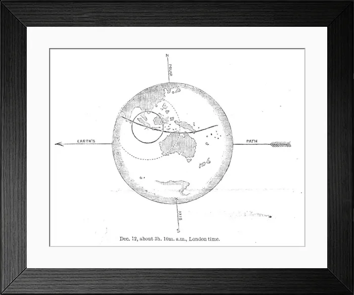 Framed Print : The Total Solar Eclipse of Dec. 12: central eclipse, now in south of Sumatra, 1871. Creator: Unknown Framed Print : The Total Solar Eclipse of Dec. 12: central eclipse, now in south of Sumatra, 1871. Creator: Unknown