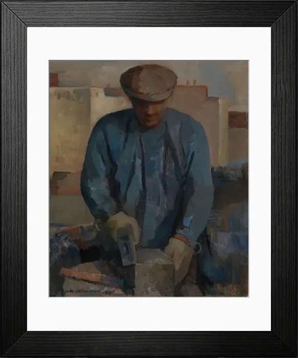 Framed Print : Cobblestone Cutter, 1936. Creator: Juho Salminen Framed Print : Cobblestone Cutter, 1936. Creator: Juho Salminen