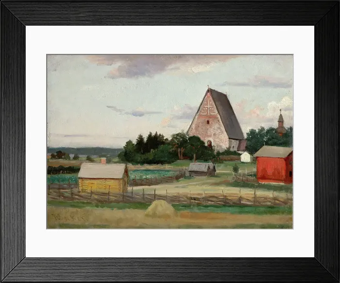 Framed Print : Lohja church, exercise, 1860-1900. Creator: Adolf von Becker Framed Print : Lohja church, exercise, 1860-1900. Creator: Adolf von Becker
