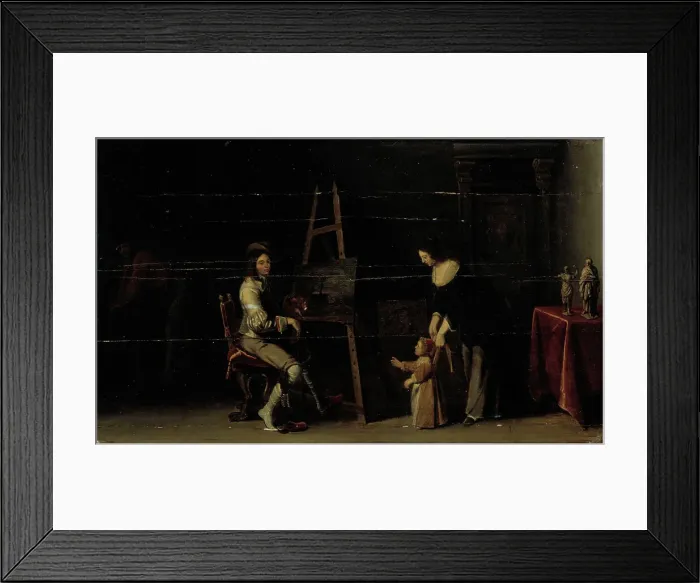 Framed Print : Artist at his studio, 1606-1652. Creator: Christoffel Jacobsz van der Lamen Framed Print : Artist at his studio, 1606-1652. Creator: Christoffel Jacobsz van der Lamen