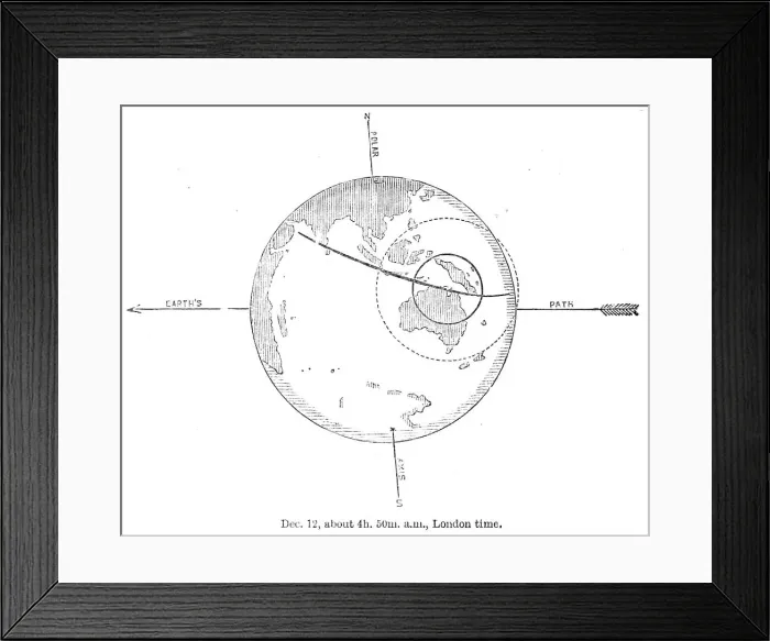 Framed Print : The Total Solar Eclipse of Dec. 12: central eclipse in north Australia, 1871. Creator: Unknown Framed Print : The Total Solar Eclipse of Dec. 12: central eclipse in north Australia, 1871. Creator: Unknown