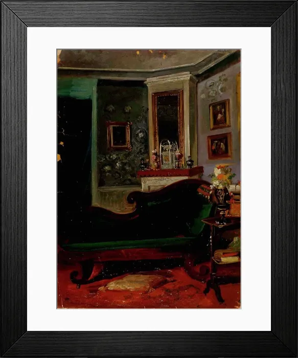 Framed Print : Green couch. Creator: Robert Wilhelm Ekman Framed Print : Green couch. Creator: Robert Wilhelm Ekman