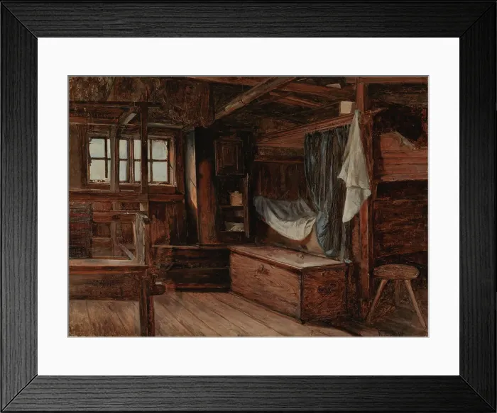 Framed Print : Tuvan interior from aland, 1870. Creator: Karl Emanuel Jansson Framed Print : Tuvan interior from aland, 1870. Creator: Karl Emanuel Jansson