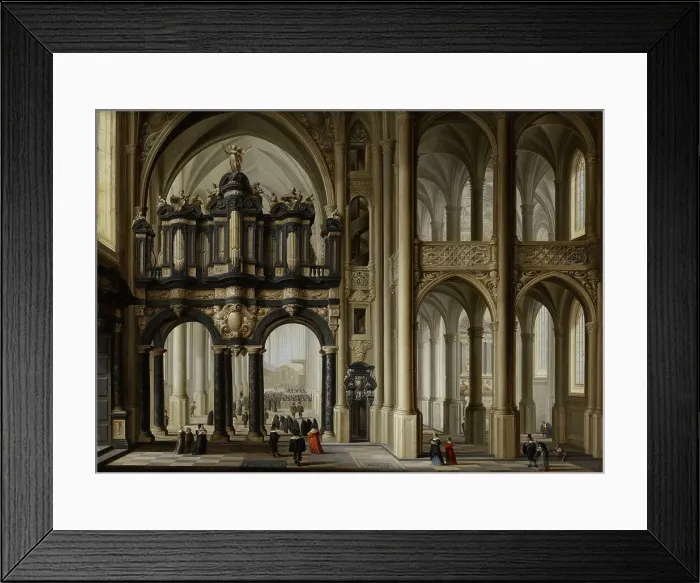 Framed Print : A Church Interior, 1642. Creator: Dirck van Delen Framed Print : A Church Interior, 1642. Creator: Dirck van Delen