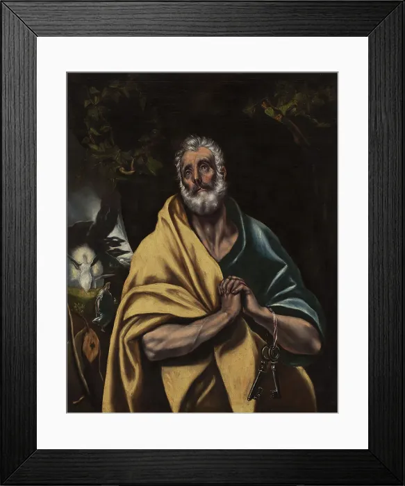 Framed Print : The tears of Saint Peter, 1600. Creator: El Greco, Dominico (1541-1614) Framed Print : The tears of Saint Peter, 1600. Creator: El Greco, Dominico (1541-1614)