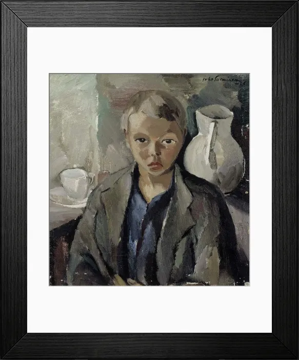 Framed Print : Boy with Jug, 1926. Creator: Juho Salminen Framed Print : Boy with Jug, 1926. Creator: Juho Salminen