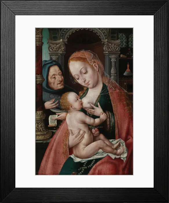 Framed Print : The Holy Family, 1521-1543. Creator: Workshop of Joos van Cleve Framed Print : The Holy Family, 1521-1543. Creator: Workshop of Joos van Cleve