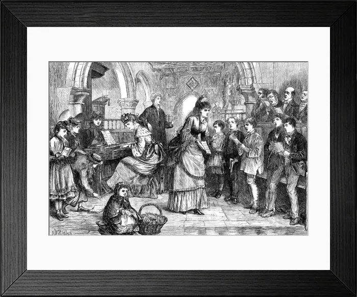 Framed Print : The Village Choir at Rehearsal, drawn by M. W. Ridley, 1871. Creator: Unknown Framed Print : The Village Choir at Rehearsal, drawn by M. W. Ridley, 1871. Creator: Unknown