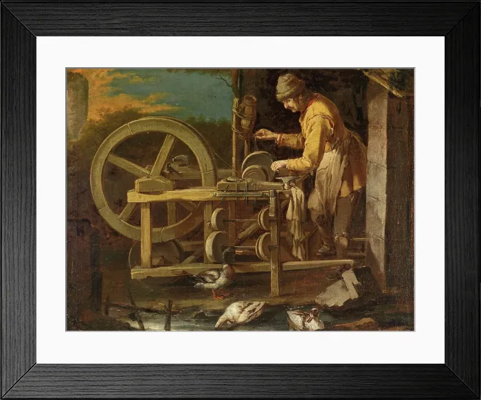 Framed Print : A scissor grinder, Early 18th cen. Creator: Cipper, Giacomo Francesco (1664-1736) Framed Print : A scissor grinder, Early 18th cen. Creator: Cipper, Giacomo Francesco (1664-1736)