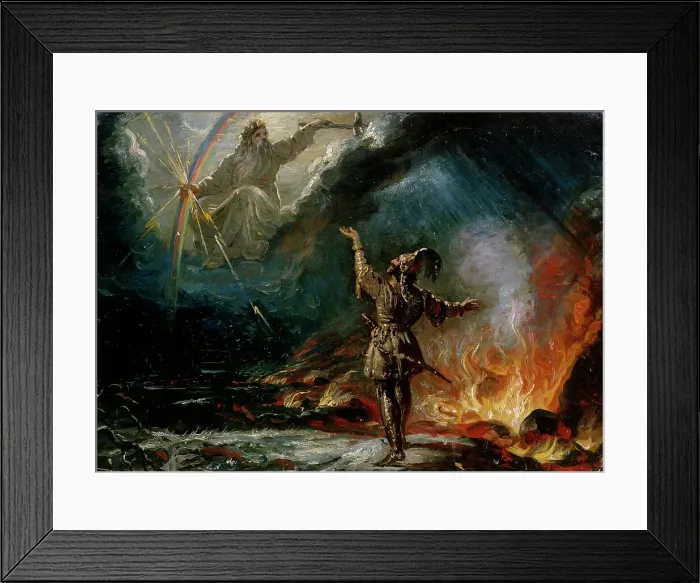 Framed Print : Lemminkäinen at the Fiery Lake, sketch, 1867. Creator: Robert Wilhelm Ekman Framed Print : Lemminkäinen at the Fiery Lake, sketch, 1867. Creator: Robert Wilhelm Ekman