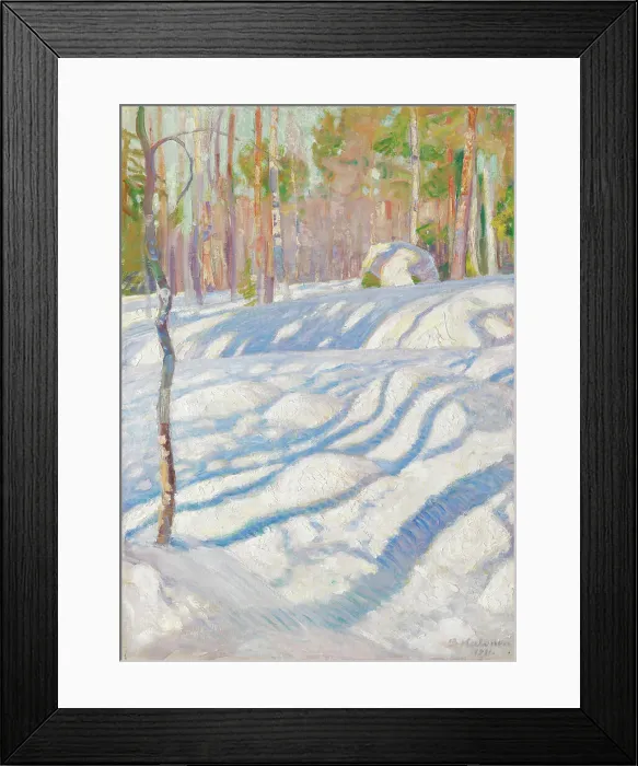 Framed Print : Sunlit Winter Lanscape, 1911. Creator: Pekka Halonen Framed Print : Sunlit Winter Lanscape, 1911. Creator: Pekka Halonen