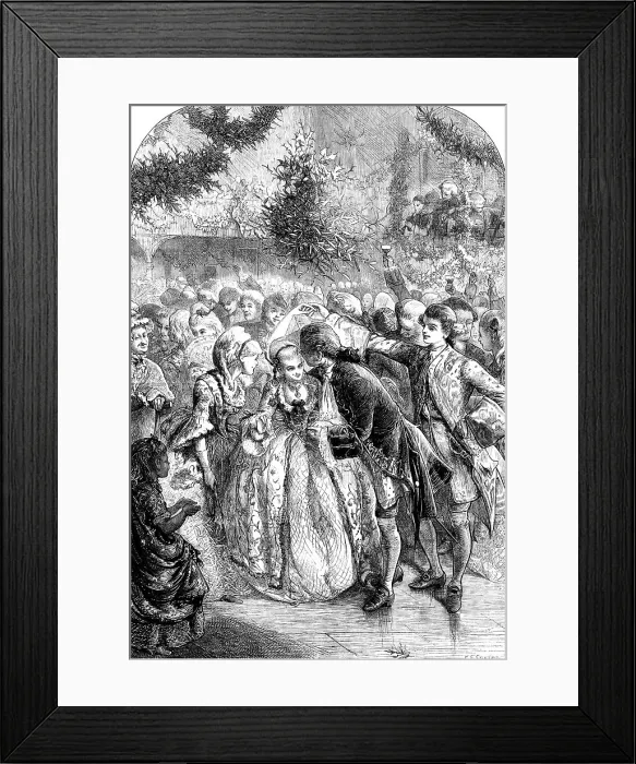 Framed Print : A Christmas Dance a Long Time Ago, drawn by C. J. Staniland, 1871. Creator: Unknown Framed Print : A Christmas Dance a Long Time Ago, drawn by C. J. Staniland, 1871. Creator: Unknown