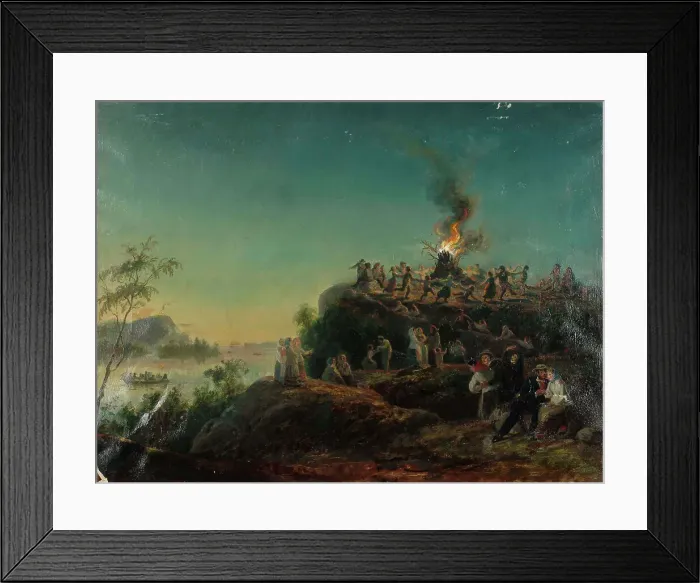 Framed Print : Bonfire, 1872. Creator: Robert Wilhelm Ekman Framed Print : Bonfire, 1872. Creator: Robert Wilhelm Ekman