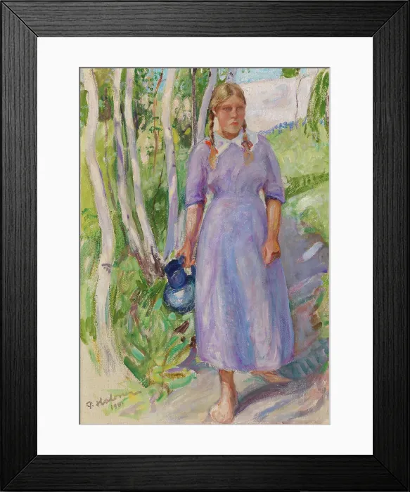 Framed Print : Carrying Water, 1911. Creator: Pekka Halonen Framed Print : Carrying Water, 1911. Creator: Pekka Halonen