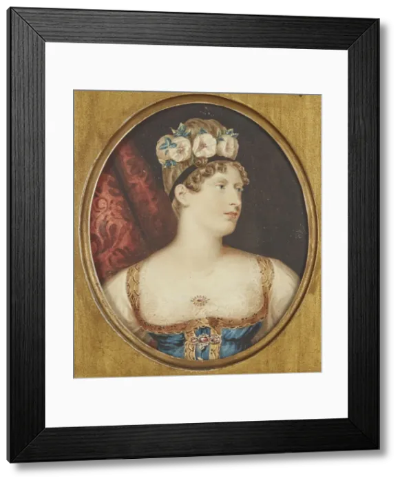 Framed Print : Portrait of Princess Charlotte of Wales (1796-1817), c 1817. Creator: Dawe, George, (after)