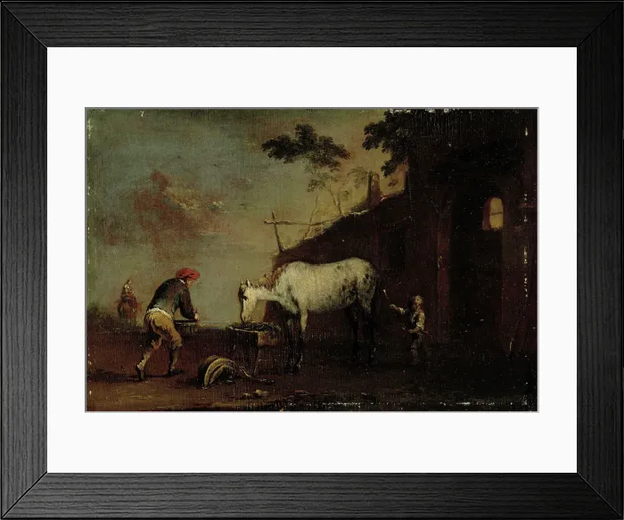 Framed Print : Outside the stable, 1717-1767. Creator: Norbert Grund Framed Print : Outside the stable, 1717-1767. Creator: Norbert Grund