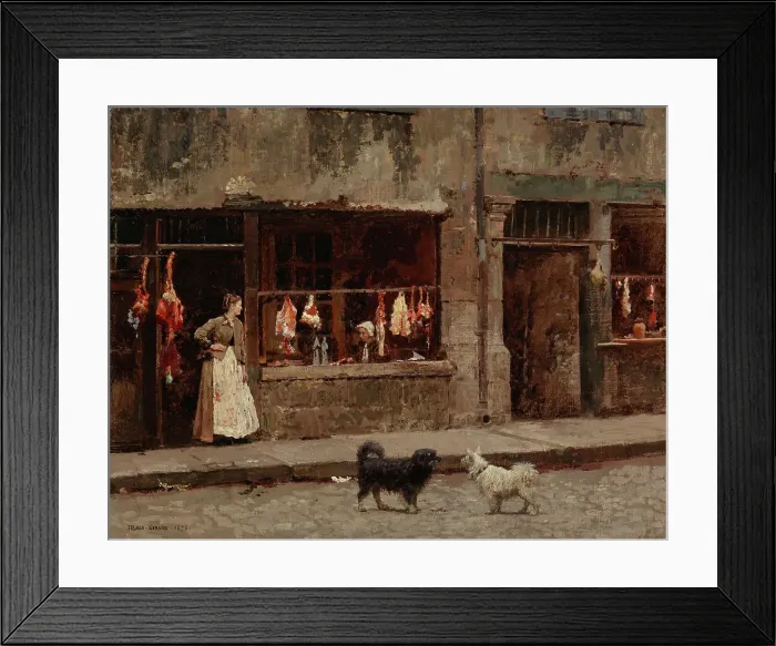 Framed Print : The Street in Paris, 1875. Creator: Marie-Francois-Firmin Girard Framed Print : The Street in Paris, 1875. Creator: Marie-Francois-Firmin Girard