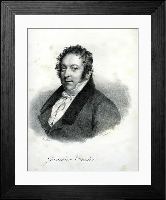 Framed Print : Portrait of the composer Gioachino Antonio Rossini (1792-1868). Creator: Constans, Charles (1778-1847) Framed Print : Portrait of the composer Gioachino Antonio Rossini (1792-1868). Creator: Constans, Charles (1778-1847)