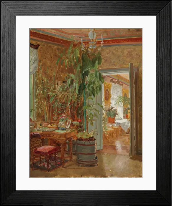 Framed Print : Interior from the Hallonblads Home, Hympölä Manor, sketch for the double portrait of Herman...1888 Creator: Adolf von Becker Framed Print : Interior from the Hallonblads Home, Hympölä Manor, sketch for the double portrait of Herman...1888 Creator: Adolf von Becker