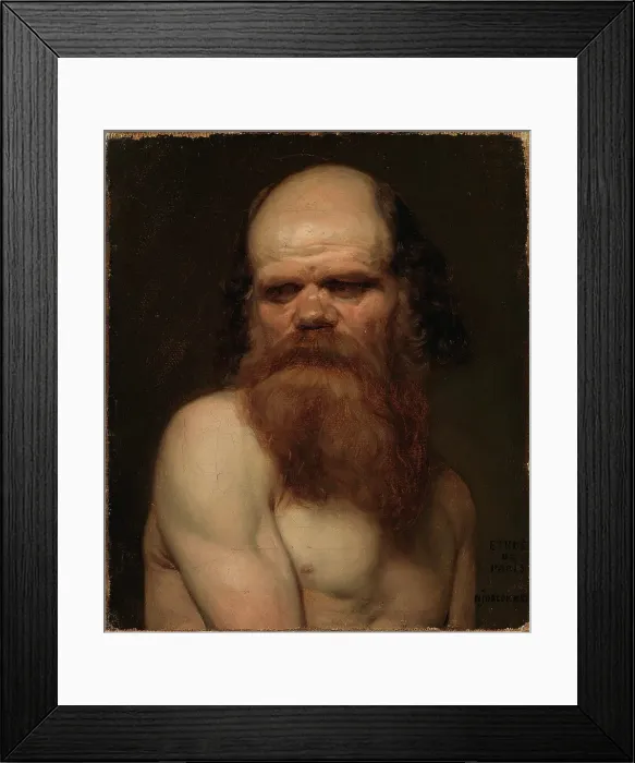 Framed Print : Bearded man, model sketch, 1835-1853. Creator: Nils Jakob Blommer Framed Print : Bearded man, model sketch, 1835-1853. Creator: Nils Jakob Blommer