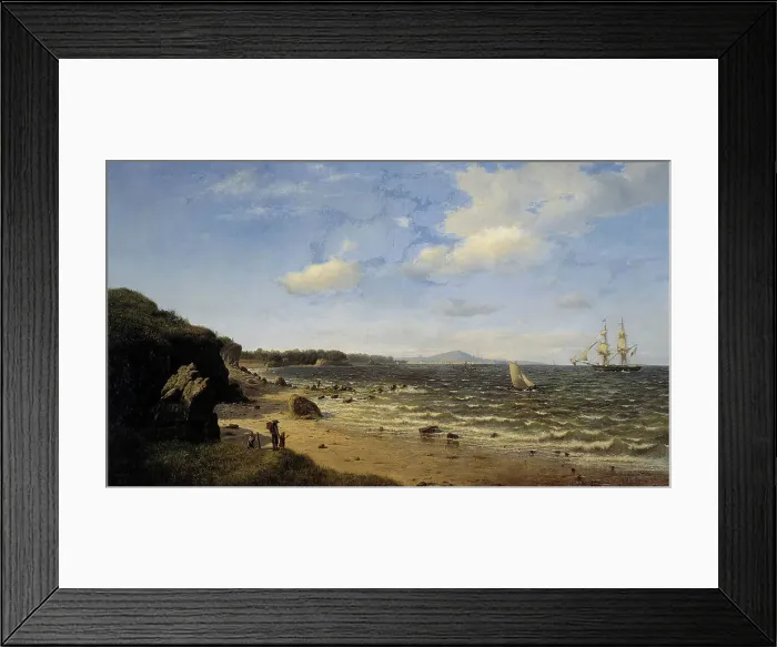 Framed Print : The Port of Douarnenez, 1873. Creator: Oscar Kleineh Framed Print : The Port of Douarnenez, 1873. Creator: Oscar Kleineh