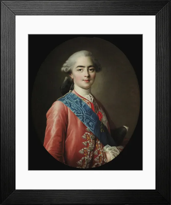 Framed Print : Louis Stanislas Xavier (1755-1824), Count of Provence, 1772. Creator: Drouais, François-Hubert (1727-1775) Framed Print : Louis Stanislas Xavier (1755-1824), Count of Provence, 1772. Creator: Drouais, François-Hubert (1727-1775)