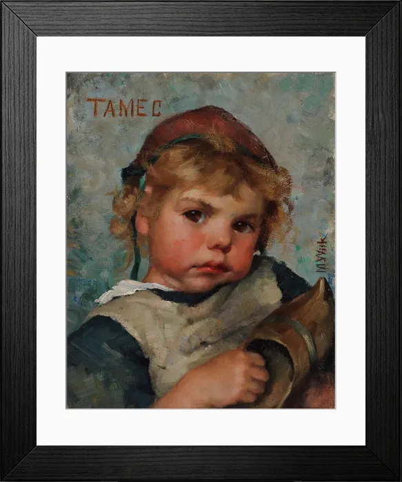 Framed Print : Tamec, Holding a Shoe, 1883. Creator: Maria Wiik Framed Print : Tamec, Holding a Shoe, 1883. Creator: Maria Wiik