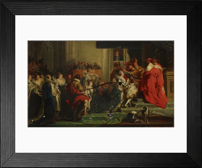 Framed Print : The Coronation of Maria de Medici, a copy after Peter Paul Rubens, 1850. Creator: Nils Jakob Blommer Framed Print : The Coronation of Maria de Medici, a copy after Peter Paul Rubens, 1850. Creator: Nils Jakob Blommer