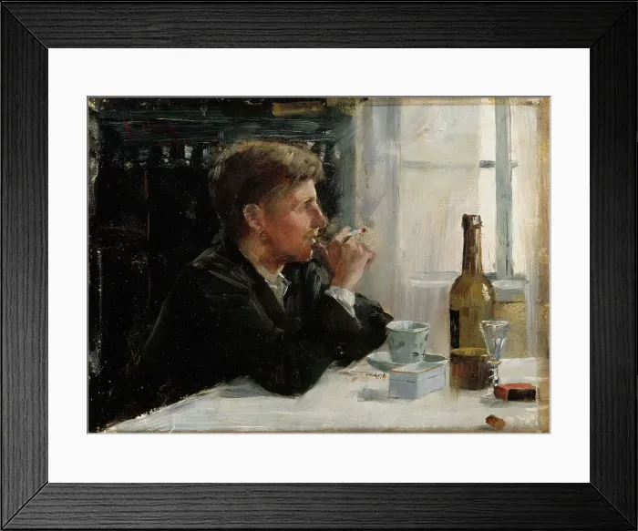 Framed Print : Seated Man at the Table, 1886. Creator: Elin Danielson-Gambogi Framed Print : Seated Man at the Table, 1886. Creator: Elin Danielson-Gambogi