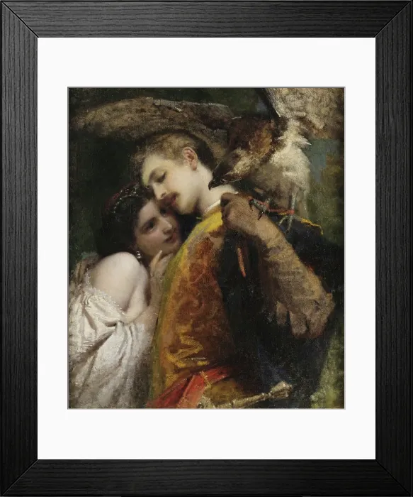 Framed Print : Il falconiere, 1863. Creator: Cremona, Tranquillo (1837-1878) Framed Print : Il falconiere, 1863. Creator: Cremona, Tranquillo (1837-1878)
