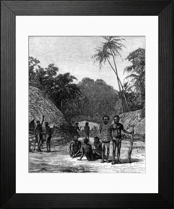 Framed Print : Scene of the murder of Bishop Patteson, Santa Cruz, Pacific Ocean, 1871. Creator: Unknown Framed Print : Scene of the murder of Bishop Patteson, Santa Cruz, Pacific Ocean, 1871. Creator: Unknown