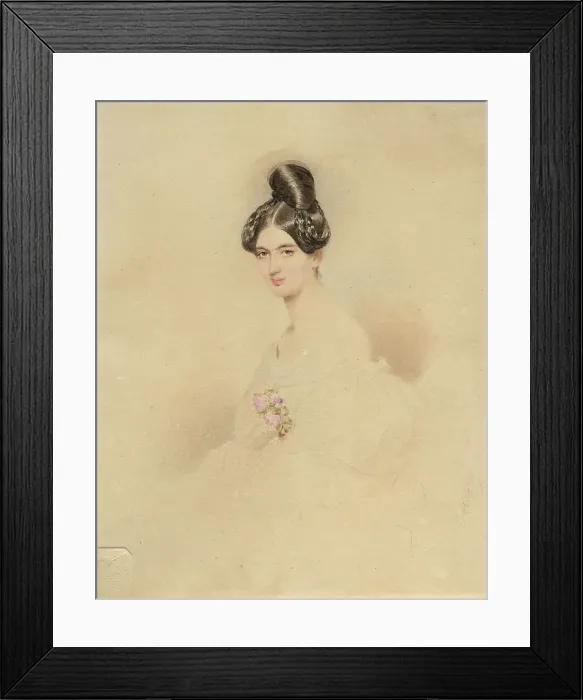Framed Print : Portrait of Princess Franziska von Lichtenstein, née Countess Kinsky von Wchinitz und... c 1831. Creator: Daffinger, Moritz Michael (1790-1849) Framed Print : Portrait of Princess Franziska von Lichtenstein, née Countess Kinsky von Wchinitz und... c 1831. Creator: Daffinger, Moritz Michael (1790-1849)