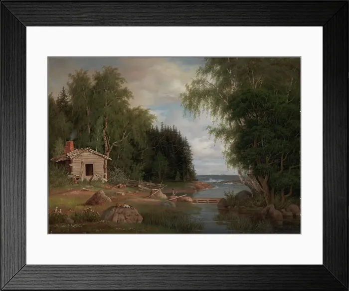 Framed Print : Seaside Landscape, View from Lehtisaari, 1867. Creator: Magnus von Wright Framed Print : Seaside Landscape, View from Lehtisaari, 1867. Creator: Magnus von Wright