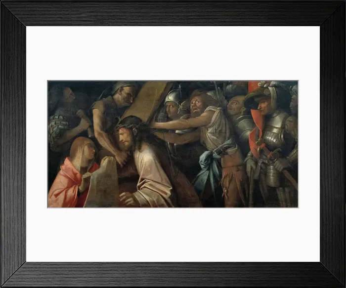 Framed Print : Christ meets Saint Veronica, c1535-1540. Creator: Cariani, Giovanni (ca. 1485-1547) Framed Print : Christ meets Saint Veronica, c1535-1540. Creator: Cariani, Giovanni (ca. 1485-1547)