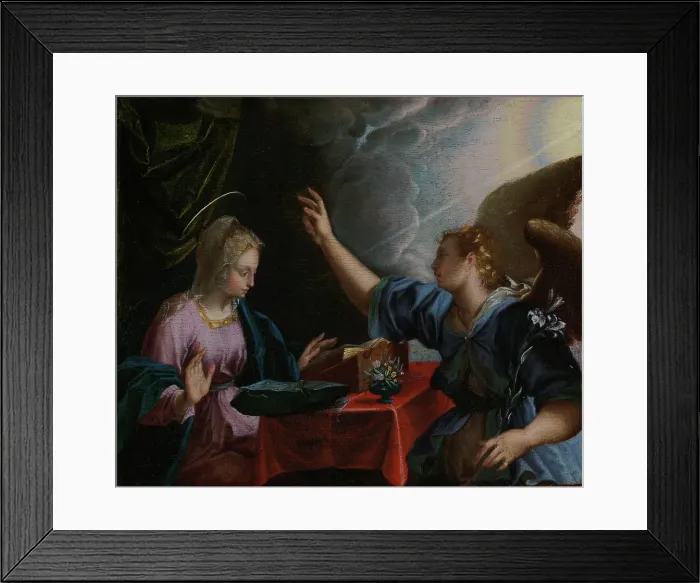 Framed Print : The Annunciation, 1550-1599. Creator: Peter Candid Framed Print : The Annunciation, 1550-1599. Creator: Peter Candid