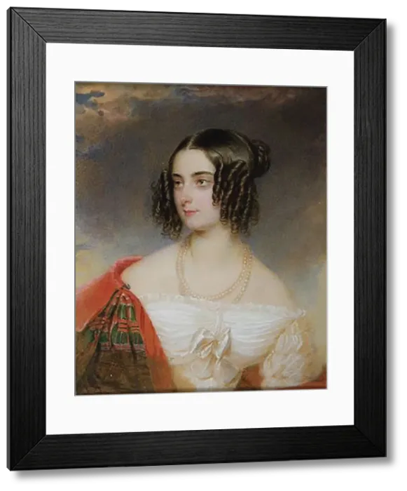 Framed Print : Portrait of Countess Delfina Potocka, née Komar (1807-1877), 1839. Creator: Daffinger, Moritz Michael (1790-1849) Framed Print : Portrait of Countess Delfina Potocka, née Komar (1807-1877), 1839. Creator: Daffinger, Moritz Michael (1790-1849)