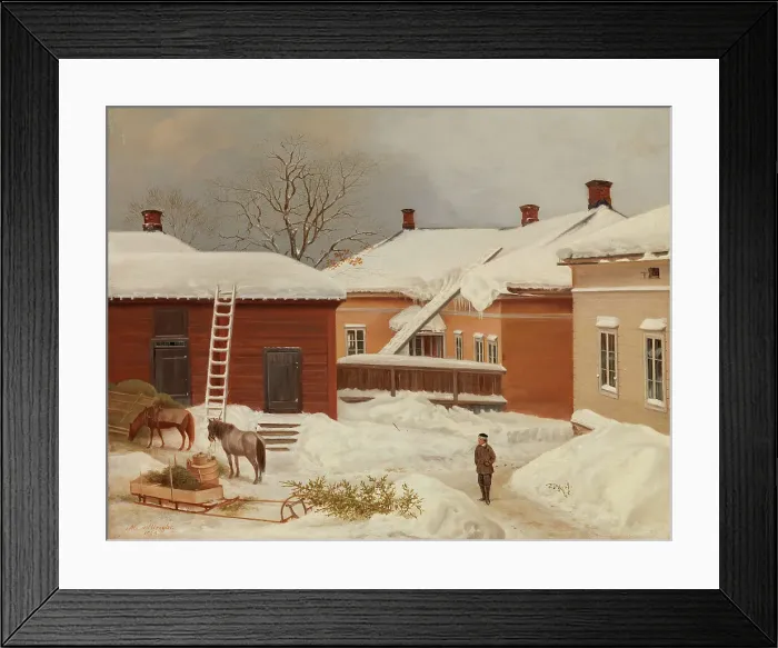 Framed Print : The Liljenstrand House in Winter, 1860. Creator: Magnus von Wright Framed Print : The Liljenstrand House in Winter, 1860. Creator: Magnus von Wright