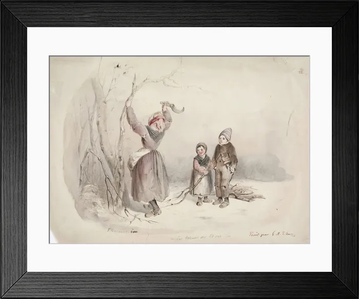 Framed Print : Thieving Wood, 1850-1855. Creator: Karl Anders Ekman Framed Print : Thieving Wood, 1850-1855. Creator: Karl Anders Ekman