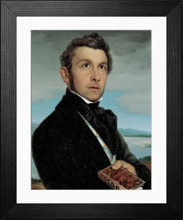 Framed Print : Portrait of the poet and writer Tommaso Grossi, 1826. Creator: Carnovali, Giovanni (1804-1873) Framed Print : Portrait of the poet and writer Tommaso Grossi, 1826. Creator: Carnovali, Giovanni (1804-1873)