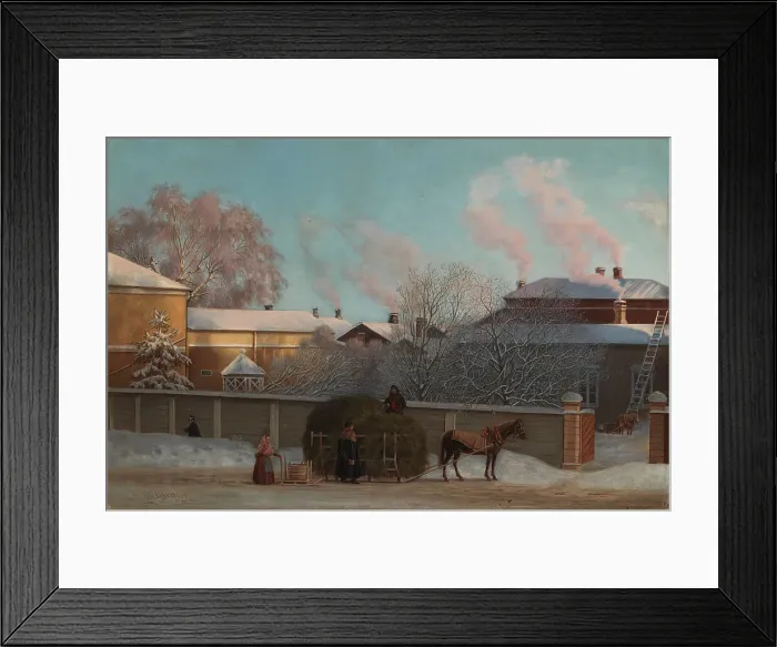 Framed Print : Annankatu on a Cold Winter Morning, 1868. Creator: Magnus von Wright Framed Print : Annankatu on a Cold Winter Morning, 1868. Creator: Magnus von Wright