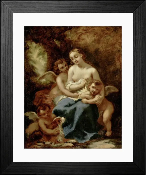 Framed Print : Young woman with cherubs, 1830-1873. Creator: Narcisse Virgile Diaz de la Pena Framed Print : Young woman with cherubs, 1830-1873. Creator: Narcisse Virgile Diaz de la Pena